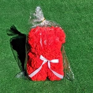 Forever Rose Flower Handmade Mythical Fantasy Teddy Bear Sculpture Figure NIB